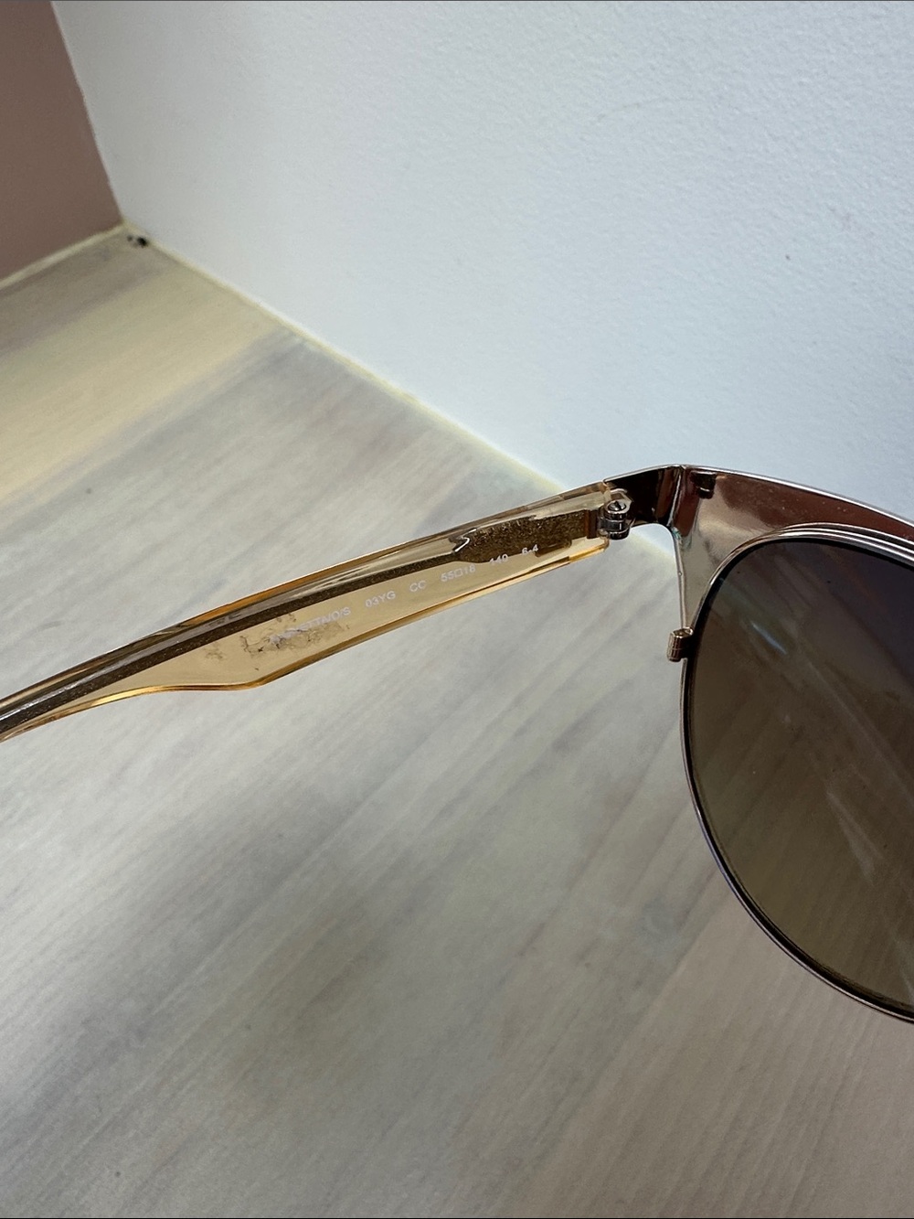 kate spade Marietta Rose Gold Cat Eye Sunglasses with Glitter Accents - Picture 5 of 6